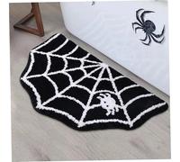 Comebachome 16x24 Scary Spider Web Halloween Bath Mat, Soft Non-Slip Gothic Rug for Home Office Party