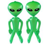 Comebachome 2 Pcs 59.1" Green PVC Inflatable Alien, Funny Blow up Standing Balloon Halloween Party Decor