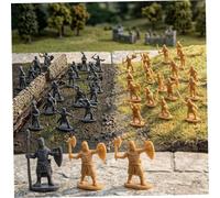 Comebachome 200pcs Toy Soldiers 1:72 Scale Mini Knight Figurines - Plastic Toy Soldiers With Swords &, Medieval Army Men Action Figures For & Display (grey & Gold), Plastic Army Men