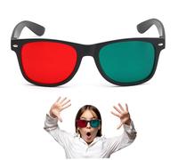 Comebachome 3D Glasses, Black Frame Red Green 3D Viewing Glasses for Dimensional Anaglyph TV Movie DVD Game and Amblyopia Training Eyeglasses, Anaglyph
