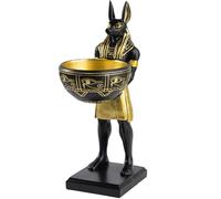 Comebachome Anubis Statue 10in Resin Key Bowl Standing Ancient Egyptian Decor for Keys/Jewelry/Coin/Incense, Anubis