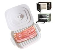 Comebachome Bacon Cooker 11x8.2x0.8in Microwave Bacon Tray Safe and Quick Silicone Pan with Lid ＆ Handles No Mess Crispy Tray for Microwave Cooking, Cooker