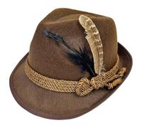 Comebachome Bavarian Hat Brown, Adult Unisex One Size for Oktoberfest | Soft Felt Build, Iconic Detail, Great for Oktoberfest, Unisex One-size Fit
