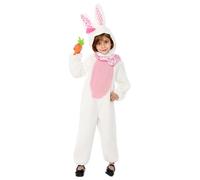 Comebachome Bunny Costume Kids, White Easter Bunny Costume Set Includes Rabbit Hood, Fuzzy Onesie, Carrot Bracelet for Easter Halloween Christmas Cosplay, L, Décor intérieur pour la maison