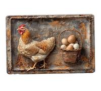 Comebachome Chicken Coop Signs, 12x8inch Vintage Metal Chicken and Fresh Eggs Sign, Signs for Coop Funny Outdoor Decor