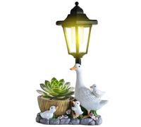 Comebachome Duck Ornaments with Solar Lantern Resin Family of Duck Statue Solar Garden Ornaments for Porch Patio Lawn Backyard 6.7x4.1x12.2 inch, Décor intérieur pour la maison
