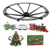 Comebachome Electric Christmas Tree Train Set, Around The Tree with Light Sound 2 Carriage No Battery