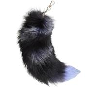 Comebachome Fox Tail Keychain, 15.8inch Large Therian Tail with Clasp, Fluffy Faux Fur Fox Tail for Cosplay Handbag Decor (Style 1)