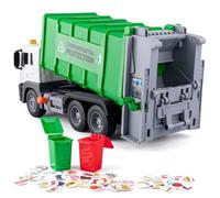Comebachome Garbage Truck Toy, Trash Truck Toy With Air-powered Lift-dump, Waste Sorting Learning Set, Green, Summer Use