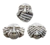 Comebachome Garden Resin Gargoyles Fence Hanging Stone Effect Hear See Speak No Evil Figurine 3PCS, Garden Gargoyle Statue