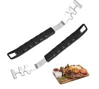 Comebachome Grill Grate Lifter 2Pcs 10.8x1.4in Stainless Steel Grill Grate Lifter Tool with PP Handle Anti-scald Grill Grate Tool for BBQ, Charbroil Grill and More, BBQ Tools