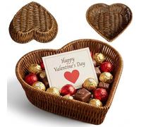 Comebachome Heart Basket, Hand-woven Heart Shaped Valentines Day Basket for Fruit Baskets Vegetables Cosmetics in Home Restaurant & Bakery, Décor intérieur pour la maison