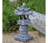 Comebachome Japanese Pagoda Statues, Waterproof Solar Pagoda Lantern, 4.8x4.8x12 inch Decorative Japanese Stone Lantern for Garden Yard Lawn Balcony, Patio, Porch