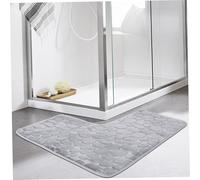 Comebachome L-shape Bath Mat, 80x80cm Pebble Textured Non-slip Soft Corner Rug, Water Absorben Bath Rugs for Square Shower, Tub, Bath Room