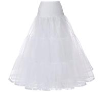 Comebachome Long Slip for Women Under Dress Organza Plus Size Ankle Length Underskirt for Dresses Puffy Prom Evening Wedding, Decor White