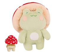 Comebachome Mushroom Frog, 16.5in Cute Frog Plush with Red Mushroom Hat Stuffed Animal Super Soft Throw Pillow for Bedroom Decor, Kawaii Present, Décor intérieur pour la maison