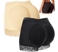 Comebachome Padded Butt Shapewear for Women, 2pcs Seamless Butt Lifter Panty, Enhancer Underwear, Tummy Control Pads Shapewear (M)