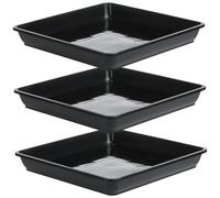 Comebachome Plant Saucer, Plant Pot Saucers 3PCS 11.8x11.8 Inch Plastic Square Plant Tray Plant Water Catcher Tray for Bonsai Flowers Succulent Pot Gardening Supplies Large, Plant Trays for Pots