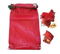 Comebachome Potato Storage Bag 10Pcs 21.7x33.5inch Mesh Drawstring 35kg PE Potato Sack Heavy Duty Circular Knitting Net Bags for Vegetables Onion Carrot Fruits, Sacks for Storage