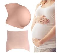 Comebachome Pregnant Belly 6-8 Months Pregnancy Belly Realistic Silicone Artificial Baby Bump Soft Skin Touch Wearable Bodysuit for Actor Performance Maternity, Pregnancy, Silicone Pregnant
