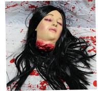 Comebachome Realistic Latex Hanging Severed Head, Scary Cut Off Head Prop for Halloween Haunted House