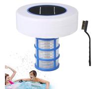 Comebachome Solar Pool Ionizer Large Capacity Pool Chlorine Floater with a Brush Reduces Chlorine Floating Water Cleaner and Purifier for Outdoor Above Ground Swimming Accessories 6.3x6 Inch, Chlorin