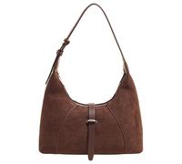 Comebachome Suede Handbags Large Capacity Zippered Brown Suede Bag Adjustable Strap Retro Women's Crossbody Handbags, Shoulder Bag for Women