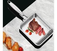 Comebachome Tamagoyaki Pan Stainless Steel Japanese Omelette Pan, Non-Stick Uncoated Egg Roll 7.5x6.3 Rectangle Frying for Cooking Egg Roll, Steaks, Frying Bacon, Omelette, Tamagoyaki
