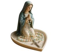 Comebachome Virgin Mary Rosary Holder Elegant Resin Blessed Virgin Mary Statue Small Religious Statues for Home Desktop Decor, without Necklace, Statue