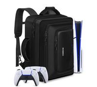 COMECOI Carrying Case for PS5, Travel Backpack for PS 5 Pro, Large Capacity Protective Storage Bag Compatible with Playstation 5 Disk/ Digital Edition Console, Controllers, Cards, Accessories