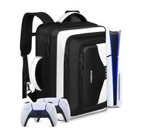 COMECOI Carrying Case for PS5, Travel Backpack for PS 5 Pro, Large Capacity Protective Storage Bag Compatible with Playstation 5 Disk/ Digital Edition Console, Controllers, Cards, Accessories