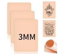 comeder 3mm Thick Tattoo Practice Skin, 20 x 15 cm Realistic Reusable Fake Skin for Beginners & Professionals, Double-Sided Ideal for Tattoo Training, Ink Testing & Art Design (3pc)
