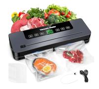 comeder 6 in 1 Vacuum Sealer Machine, 30cm Longer Seal Food Sealer with 50Pcs Vacuum Sealer Bags for Vac/Seal/Rice/Wet/Dry Mode, Built-in Cutter and Visible LED Digital Countdown Display
