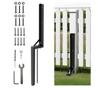 comeder Fence Post Repair Kit, Fence Supports for Wooden Posts with Nails, Heavy Duty Fence Post Repair Stakes, Ground Spike for Repairing Tilted Broken Wooden Fence (Black-1pc)