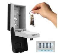 comeder Key Safe Wall Mounted, Security Key Lock Box Outdoor Waterproof with Light Up Dial & 4 Digit Combination, Key Storage Lock Box for Home Garage School Office (Gray)
