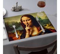 Comedor Leonardo Da Vinci'S Mona Lisa: A Mysterious Smile Dining Place Mats Kitchen & Table Linens Placemats(6PCS)