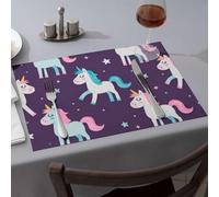 Comedor Magical Unicorns In Starry Night Sky Dining Place Mats Kitchen & Table Linens Placemats(1PCS)