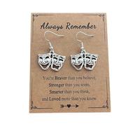 Comedy and Tragedy Mask Earrings Theater Drop Dangle Earrings Drama Jewelry for Women