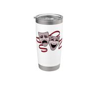 Comedy and Tragedy Theater Masks Stainless Steel Insulated Tumbler