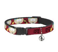 Comedy Central Cat Collar, Breakaway Collar with Bell, South Park Cartman Expressions Red, 8.5 to 12 Inches 0.5 Inch Wide