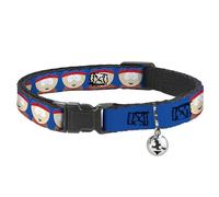 Comedy Central Cat Collar, Breakaway Collar with Bell, South Park Stan Expressions Blue, 8.5 to 12 Inches 0.5 Inch Wide