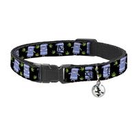 Comedy Central Cat Collar, Breakaway Collar with Bell, South Park Towlie and Scattered Pot Leaves Black, 8.5 to 12 Inches 0.5 Inch Wide