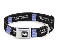Comedy Central Pet Collar, Dog Collar Metal Seatbelt Buckle, South Park Towlie Dont Forget to Bring a Towel Pose Black, 16 to 23 Inches 1.5 Inch Wide