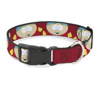 Comedy Central Pet Collar, Dog Collar Plastic Buckle, South Park Cartman Expressions Red, 20 to 31 Inches 1.5 Inch Wide