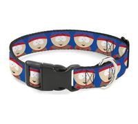 Comedy Central Pet Collar, Dog Collar Plastic Buckle, South Park Stan Expressions Blue, 13 to 17 Inches 1.5 Inch Wide