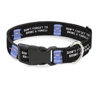 Comedy Central Pet Collar, Dog Collar Plastic Buckle, South Park Towlie Dont Forget to Bring a Towel Pose Black, 15 to 24 Inches 1.0 Inch Wide