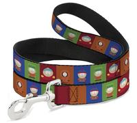 Comedy Central Pet Leash, Dog Leash, South Park Boys Pose Blocks Multi Color, 6 Feet Long 1.5 Inch Wide