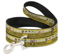Comedy Central Pet Leash, Dog Leash, South Park Elementary School Bus Characters Pose Yellow, 4 Feet Long 0.5 Inch Wide