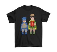 Comedy Heroes, British Comedy TV Show Caricature T-Shirt, Made from Organic Cotton, Unisex Style, Regular Fitted Black