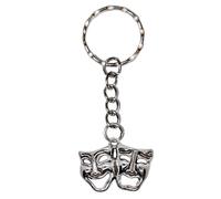 Comedy Tragedy Mask Keyring Drama Arts Acting Keychain Theatre Actor Thespian Art Dramatic Faces Masks Key Chain Ring Performer Performing Greek Stage Gift Silver